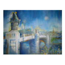 Frog Bridge at Night Postcard