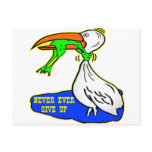 Frog Choking Bird Never Ever Give Up Post Cards