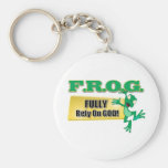 FROG CHRISTIAN ACRONYM FULLY RELY ON GOD KEYCHAINS
