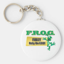 FROG CHRISTIAN ACRONYM FULLY RELY ON GOD KEYCHAINS