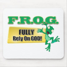 FROG CHRISTIAN ACRONYM FULLY RELY ON GOD MOUSEPADS