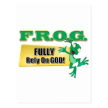 FROG CHRISTIAN ACRONYM FULLY RELY ON GOD POST CARD