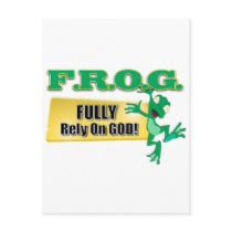 FROG CHRISTIAN ACRONYM FULLY RELY ON GOD POST CARD