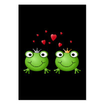 Frog Couple with hearts. Business Cards