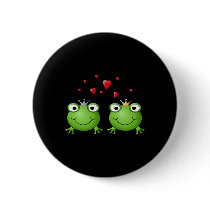 Frog Couple with hearts. Pins