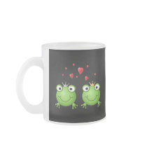 Frog Couple with hearts. Coffee Mugs