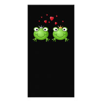 Frog Couple with hearts. Photo Card