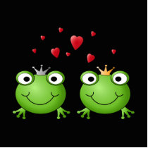 Frog Couple with hearts. Photo Cutouts