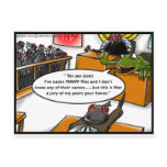 Frog Defendant Fly Jury Funny Gifts & Tees Post Cards