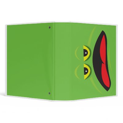 frog face notebook vinyl binder by dooni_notebooks
