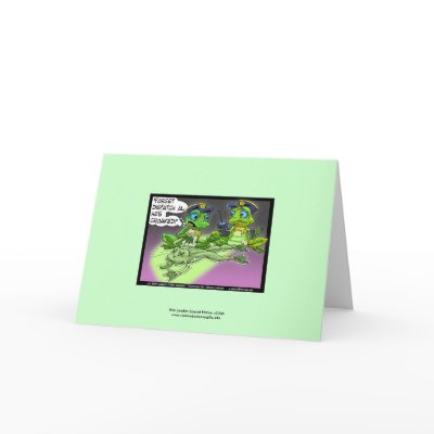 Frog Homicide Police Cartoon On Greeting Card by beardiethor123