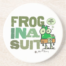 Frog in a Suit Sandstone Drink Coaster