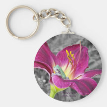 Frog in flower key chain