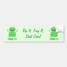 Frog It! Vector Crochet Frog (Green Background) Bumper Sticker