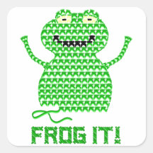 Frog It! Vector Crochet Frog Stickers