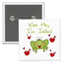 Frog Kiss Me I'm Irish Tshirts and Gifts Pinback Button