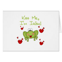 Frog Kiss Me I'm Irish Tshirts and Gifts Greeting Cards
