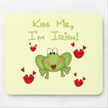 Frog Kiss Me I'm Irish Tshirts and Gifts Mousepads