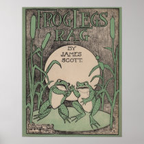 Frog Legs Rag Sheet Music Poster Print Vintage