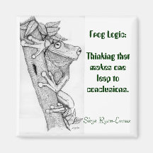 "FROG LOGIC" Fun Frog Magnet