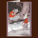 Frog Meets Backpacking Bunny in Woods cards