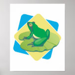 frog on lily pad design poster