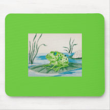 Frog on Lily pad Mouse Pads