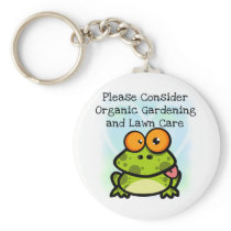 Frog Organic Gardening T-shirts and Gifts Keychains