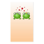 Frog Prince and Frog Princess, with hearts. Business Card Templates