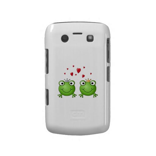 Frog Prince and Frog Princess, with hearts. Blackberry Bold Cases