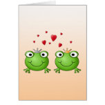 Frog Prince and Frog Princess, with hearts. Custom cards