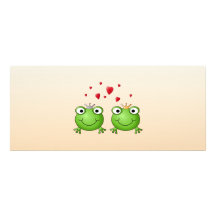 Frog Prince and Frog Princess, with hearts. Personalized Invitation