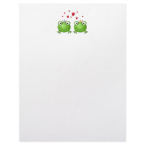 Frog Prince and Frog Princess, with hearts. Customized Letterhead