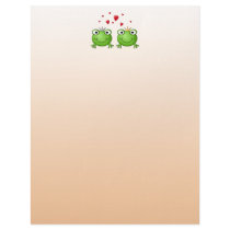 Frog Prince and Frog Princess, with hearts. Letterhead Template
