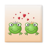 Frog Prince and Frog Princess, with hearts. Fridge Magnets