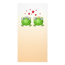 Frog Prince and Frog Princess, with hearts. Photo Cards
