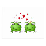 Frog Prince and Frog Princess, with hearts. Postcards