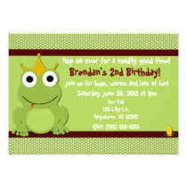 Frog Prince Boys Birthday Invitation invitations