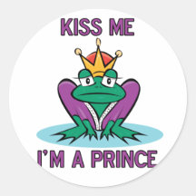 Frog Prince Round Stickers