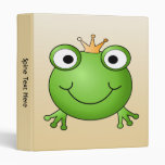 Frog Prince. Smiling Frog with a Crown. Binders