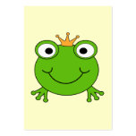 Frog Prince. Smiling Frog with a Crown. Business Cards