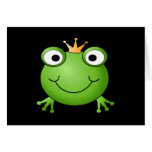 Frog Prince. Smiling Frog with a Crown. Card