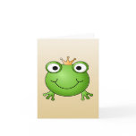 Frog Prince. Smiling Frog with a Crown. Cards