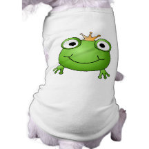 Frog Prince. Smiling Frog with a Crown. Doggie Tee Shirt