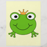 Frog Prince. Smiling Frog with a Crown. Personalized Flyer