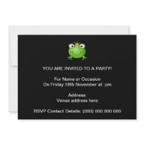 Frog Prince. Smiling Frog with a Crown. Personalized Announcement