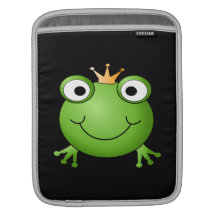 Frog Prince. Smiling Frog with a Crown. iPad Sleeves
