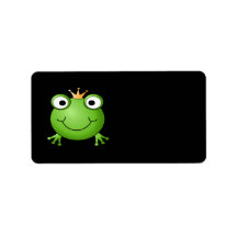 Frog Prince. Smiling Frog with a Crown. Personalized Address Label