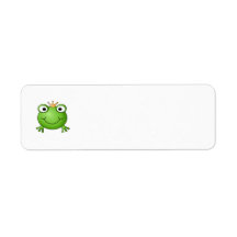 Frog Prince. Smiling Frog with a Crown. Custom Return Address Label