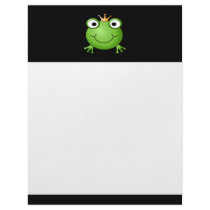 Frog Prince. Smiling Frog with a Crown. Letterhead